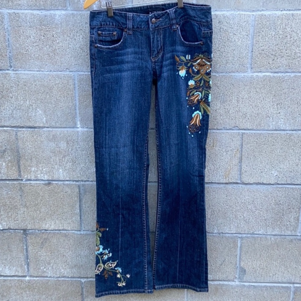 Rampage Embellished Low Rise Flare Jeans